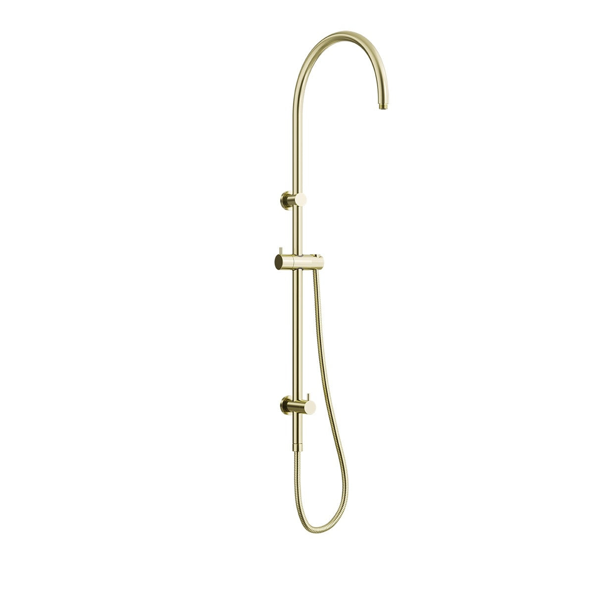 ELEMENTS Gooseneck Shower Rail with Universal Water Inlet Brushed Champagne Gold