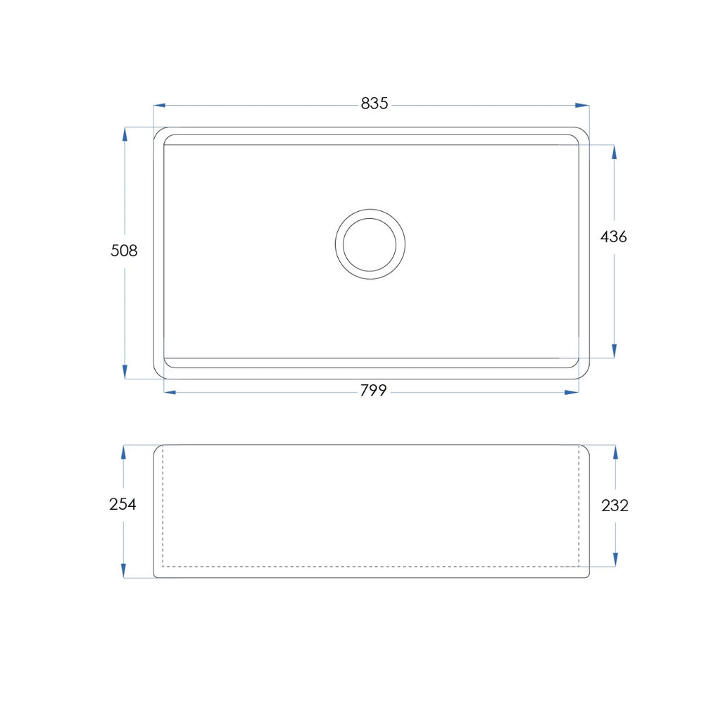 OAKLEIGH Workstation Farmhouse Sink with Accessories 840mm Gloss White