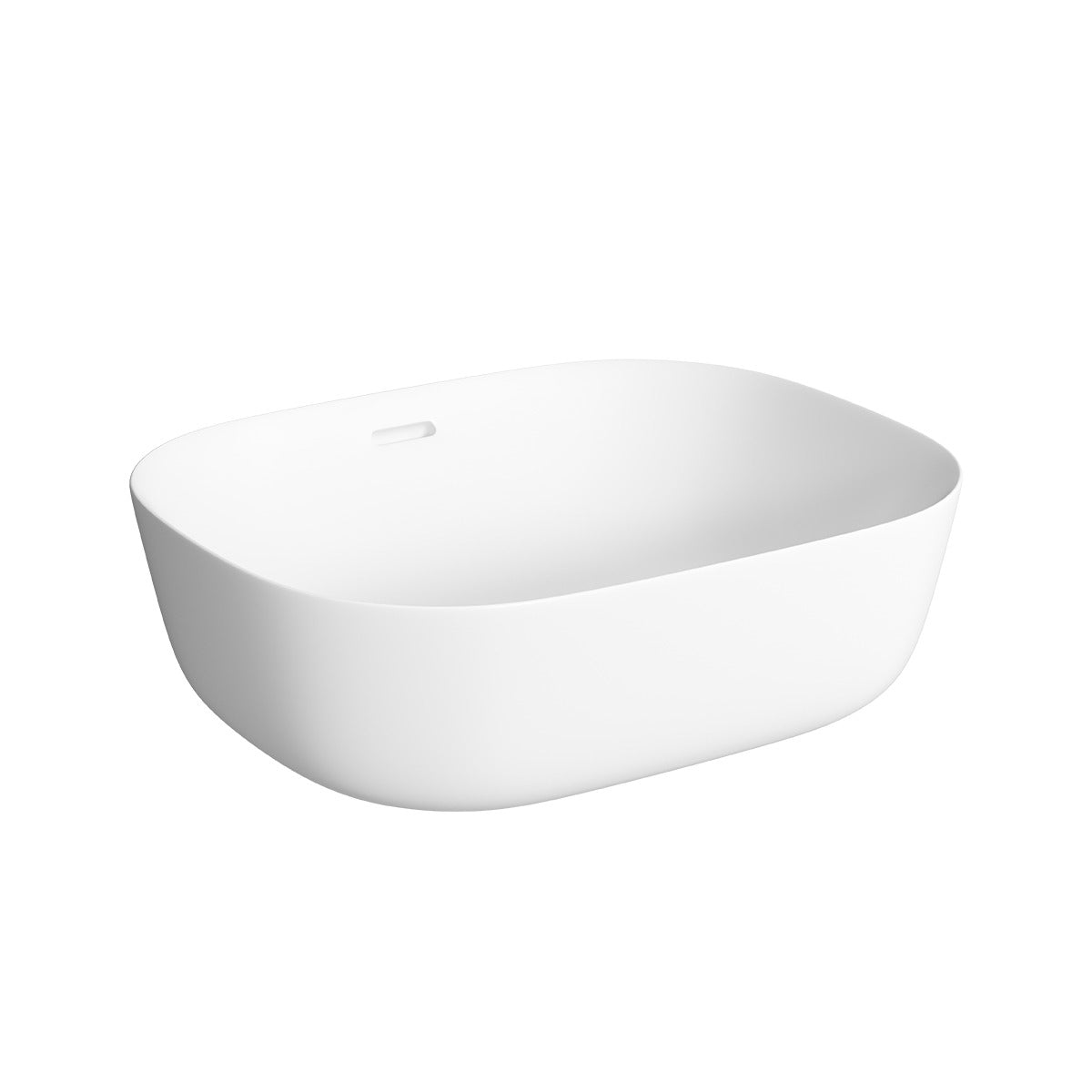 BYRON Bench Mount Basin with Overflow Matte White