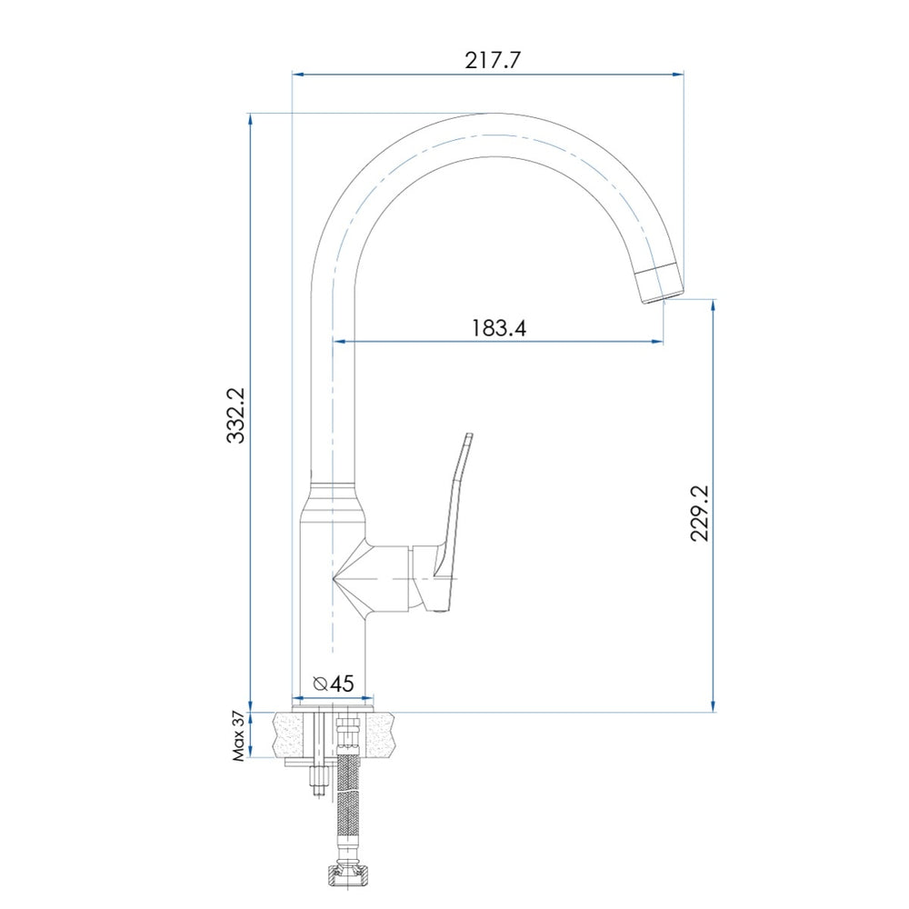 FLOW Gooseneck Sink Mixer Chrome