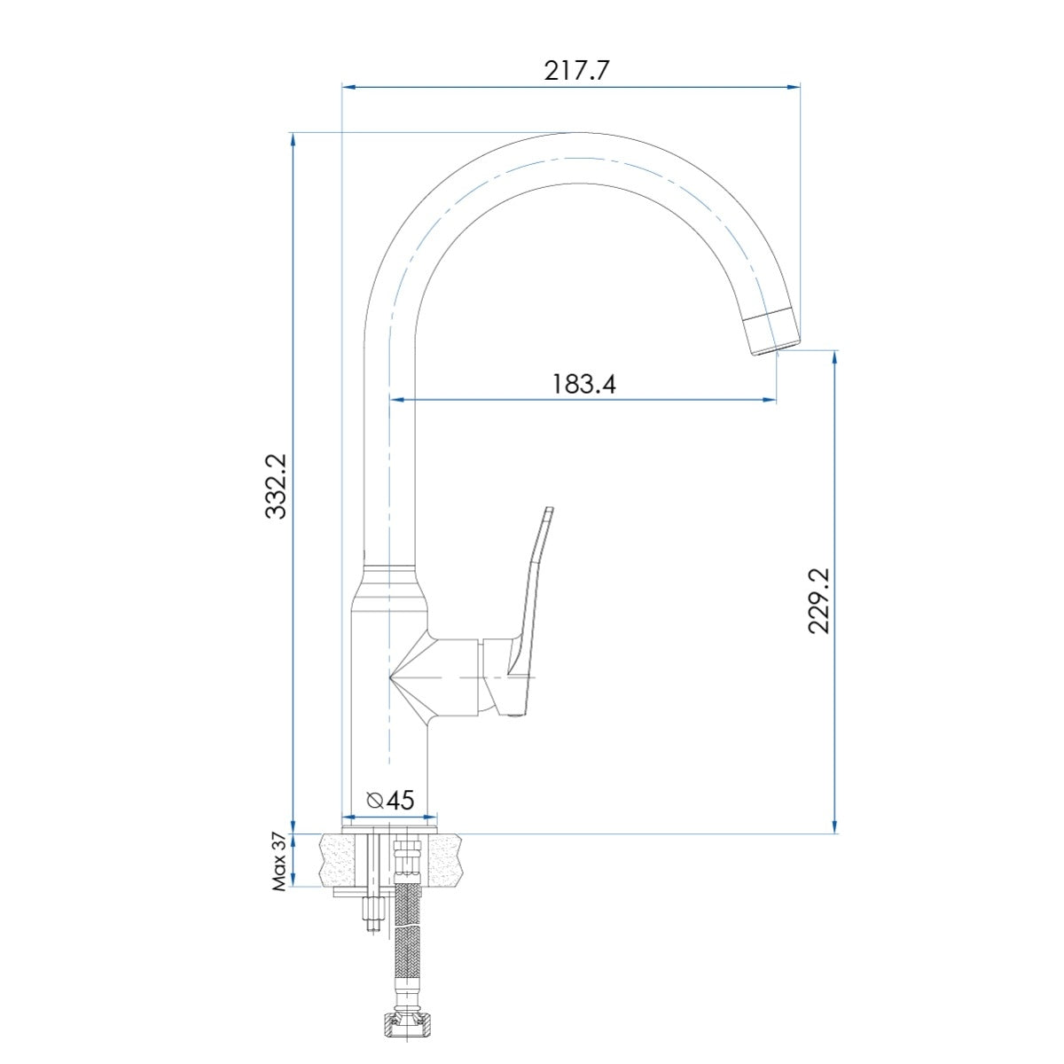 FLOW Gooseneck Sink Mixer Chrome