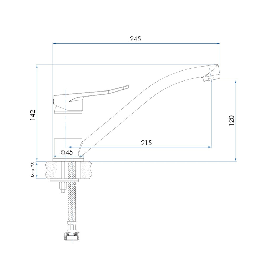FLOW Kitchen Mixer Brushed Nickel