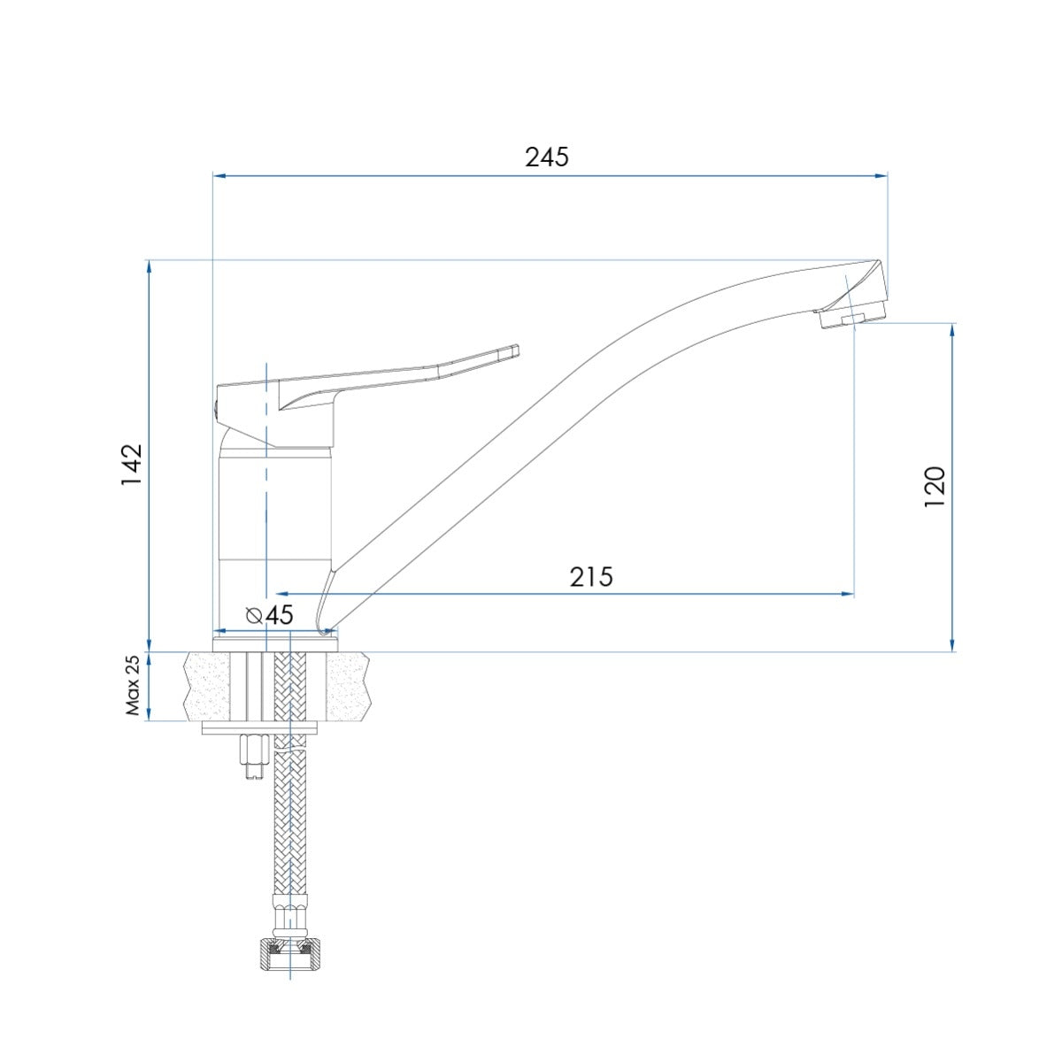 FLOW Kitchen Mixer Chrome