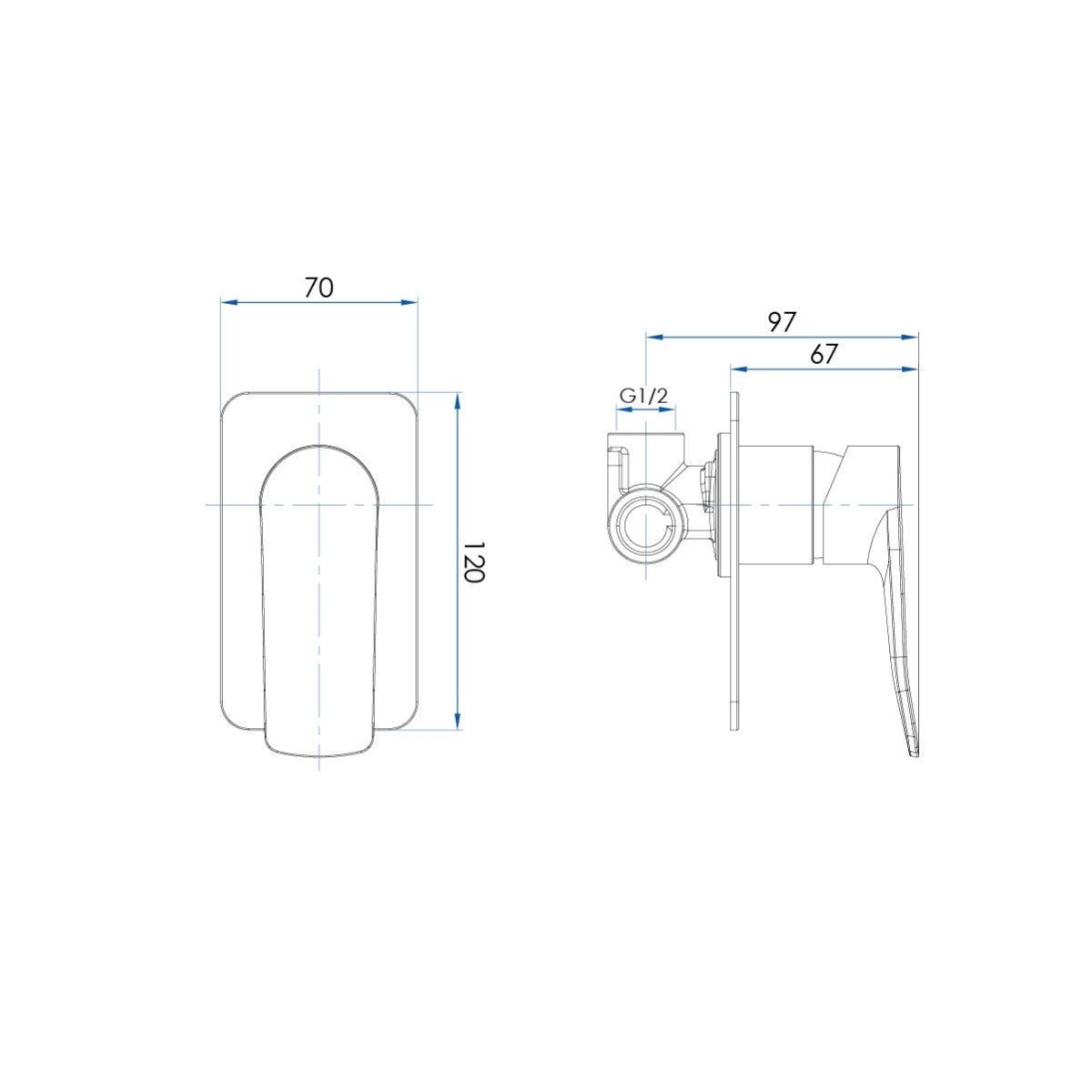 FLOW In Wall Mixer Set Chrome