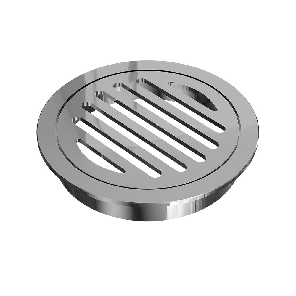 FLOW Round Floor Drain 110mm with DN100 Outlet Chrome