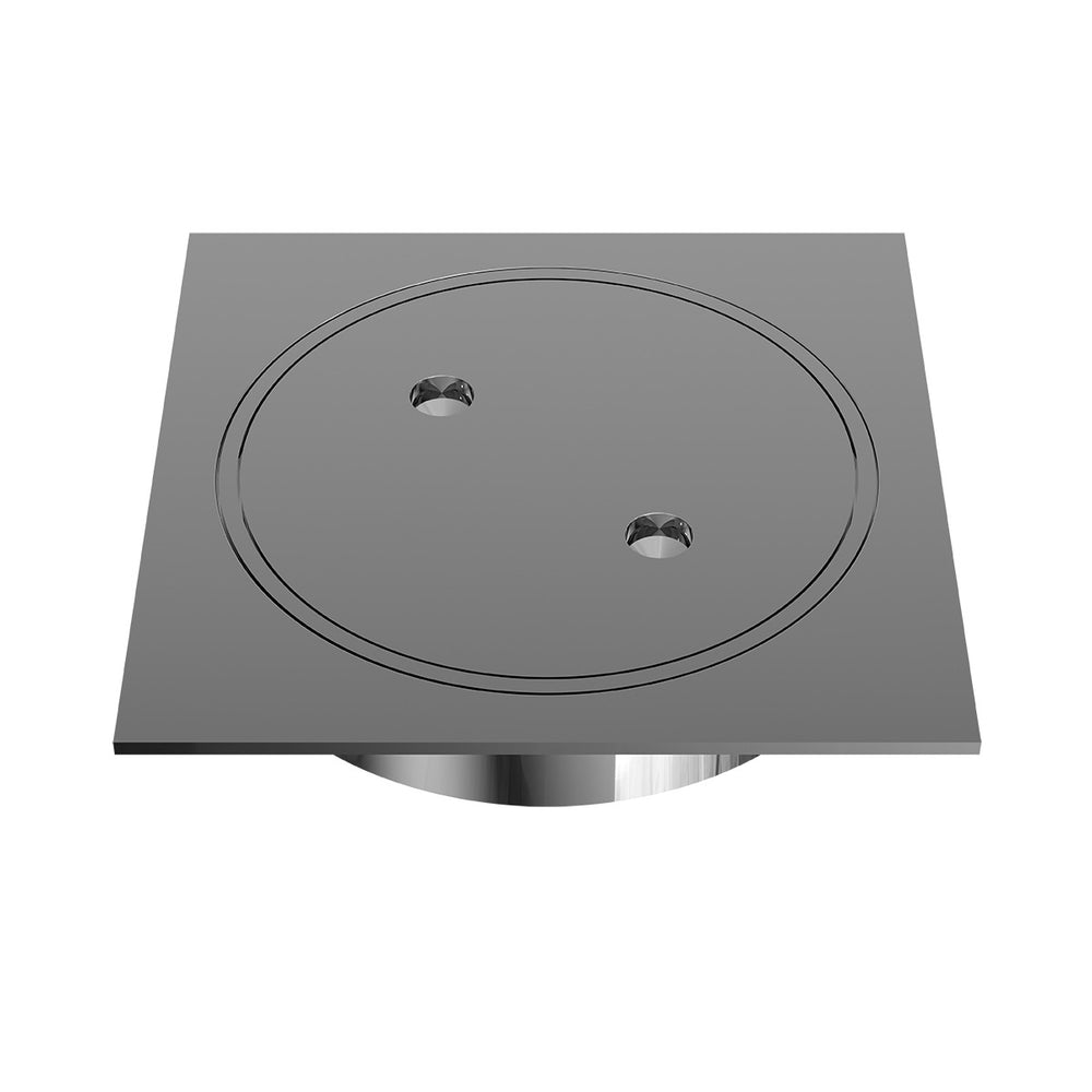 FLOW Square Clean Out Floor Drain 110mm with DN100 Outlet Chrome