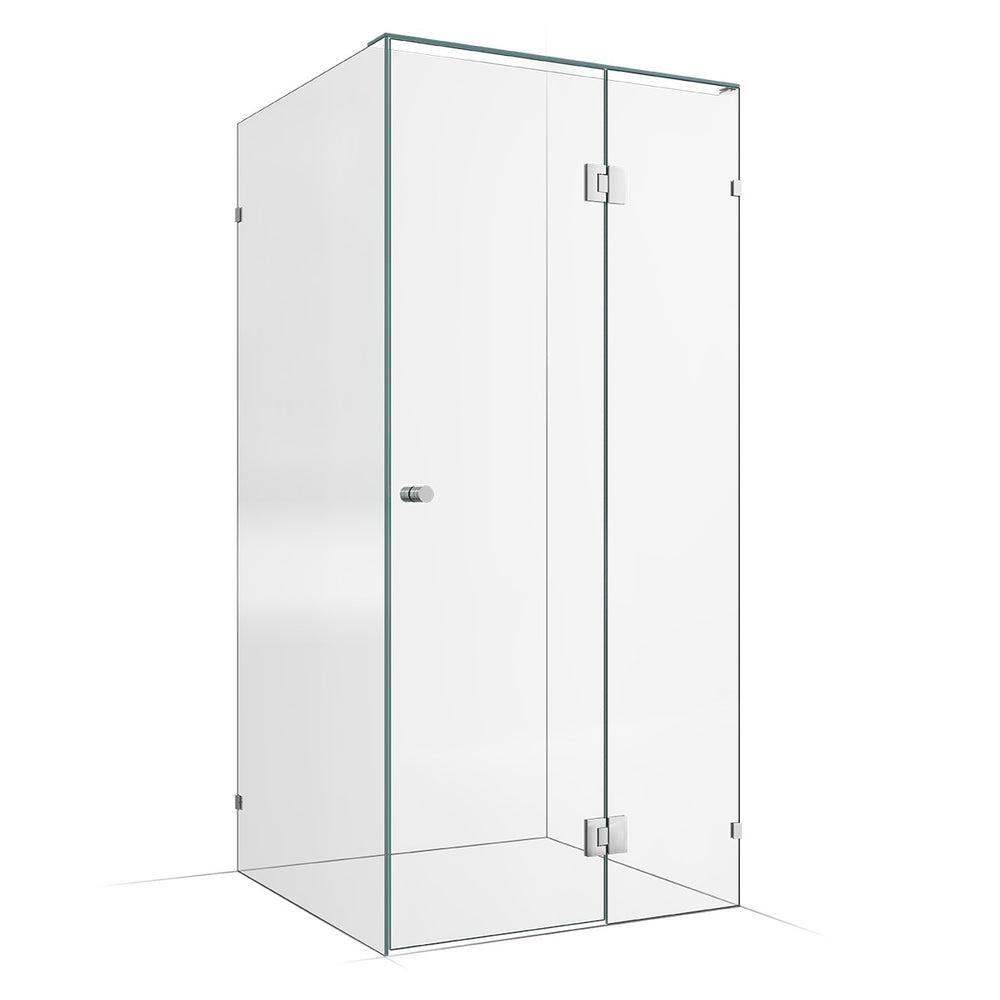 Frameless Shower Screen 1000x1000mm - 400mm Hinge Panel Chrome