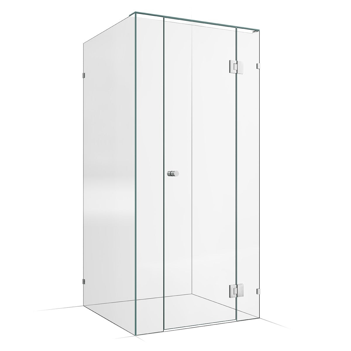 Frameless Shower Screen 1000x1000mm - 200mm Hinge Panel Chrome