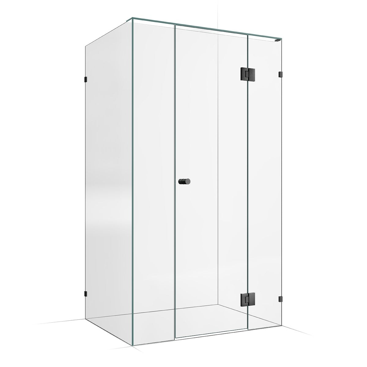 Frameless Shower Screen 1200x900mm - 300mm Hinge Panel Gunmetal