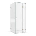 Frameless Shower Screen 850X850X2000mm - 250mm Hinge Panel Brushed Nickel
