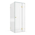 Frameless Shower Screen 850X850X2000mm - 250mm Hinge Panel Champagne Gold