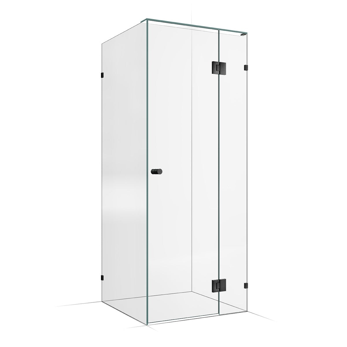 Frameless Shower Screen 850X850X2000mm - 250mm Hinge Panel Gunmetal
