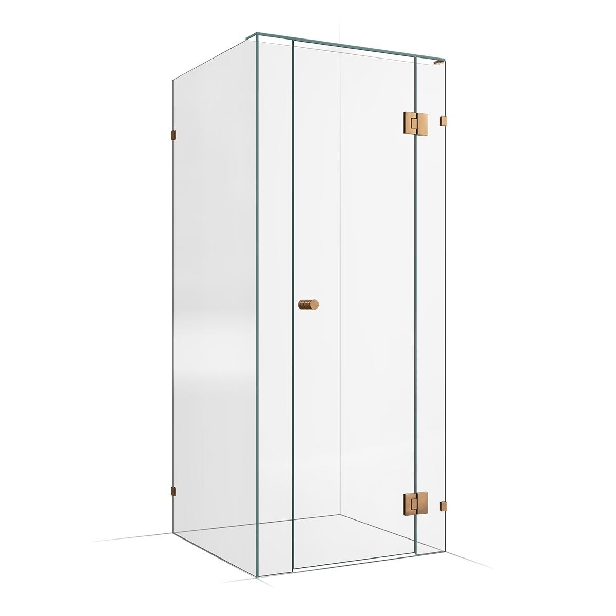 Frameless Shower Screen 900x900mm - 150mm Hinge Panel Titanium Bronze