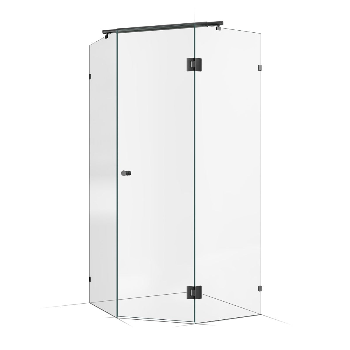 Frameless Shower Screen 1000X1000mm Gunmetal