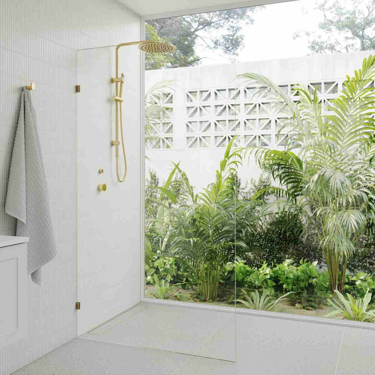 Glass Clip Brushed Brass 10mm