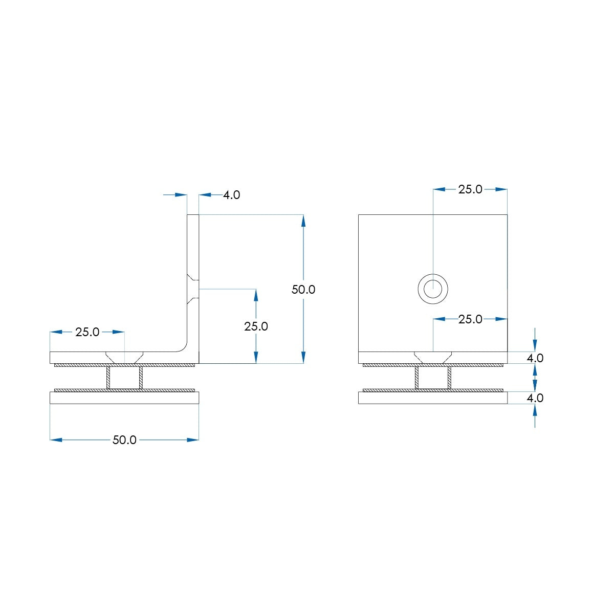 Shower Panel Wall Bracket Gunmetal