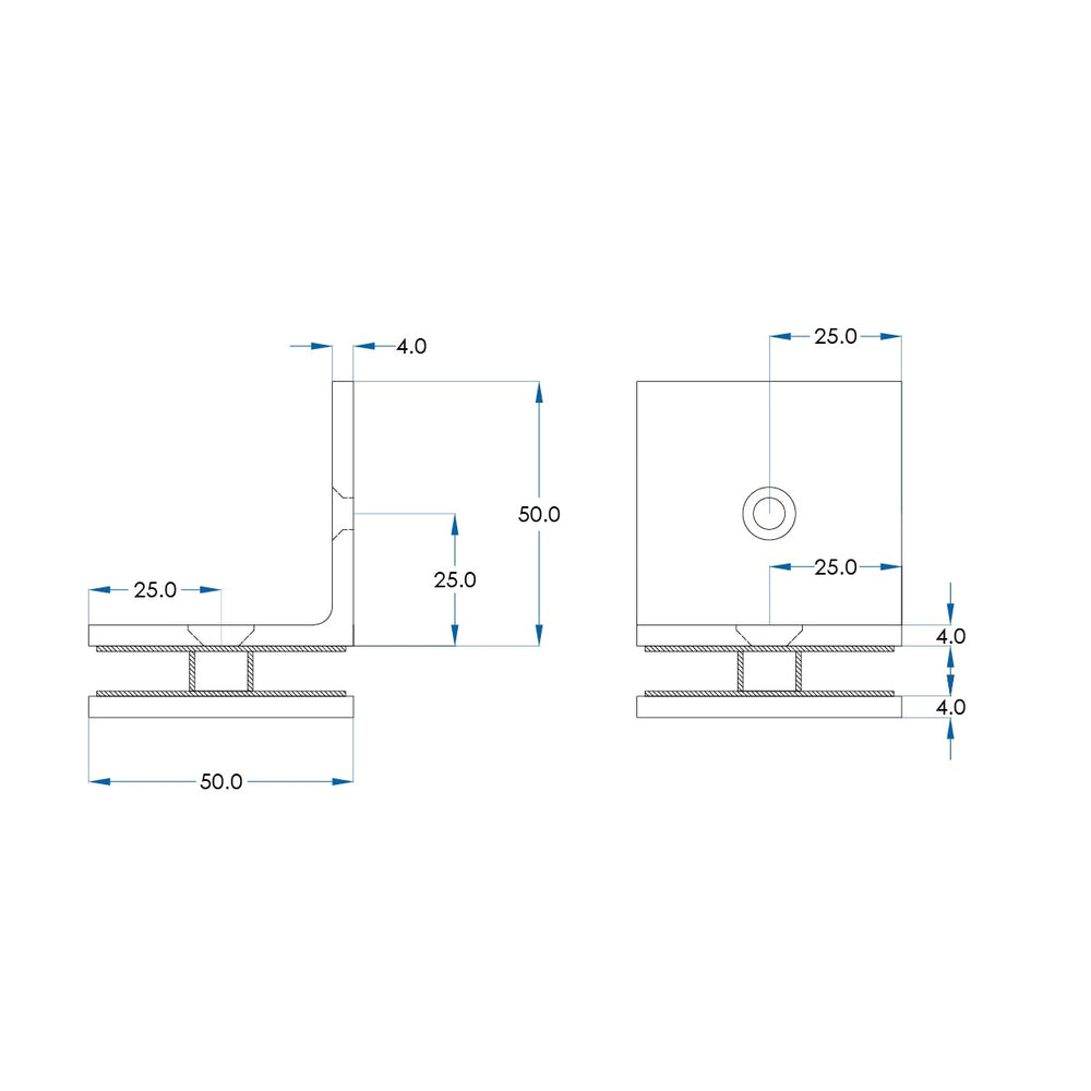 Shower Panel Wall Bracket Chrome