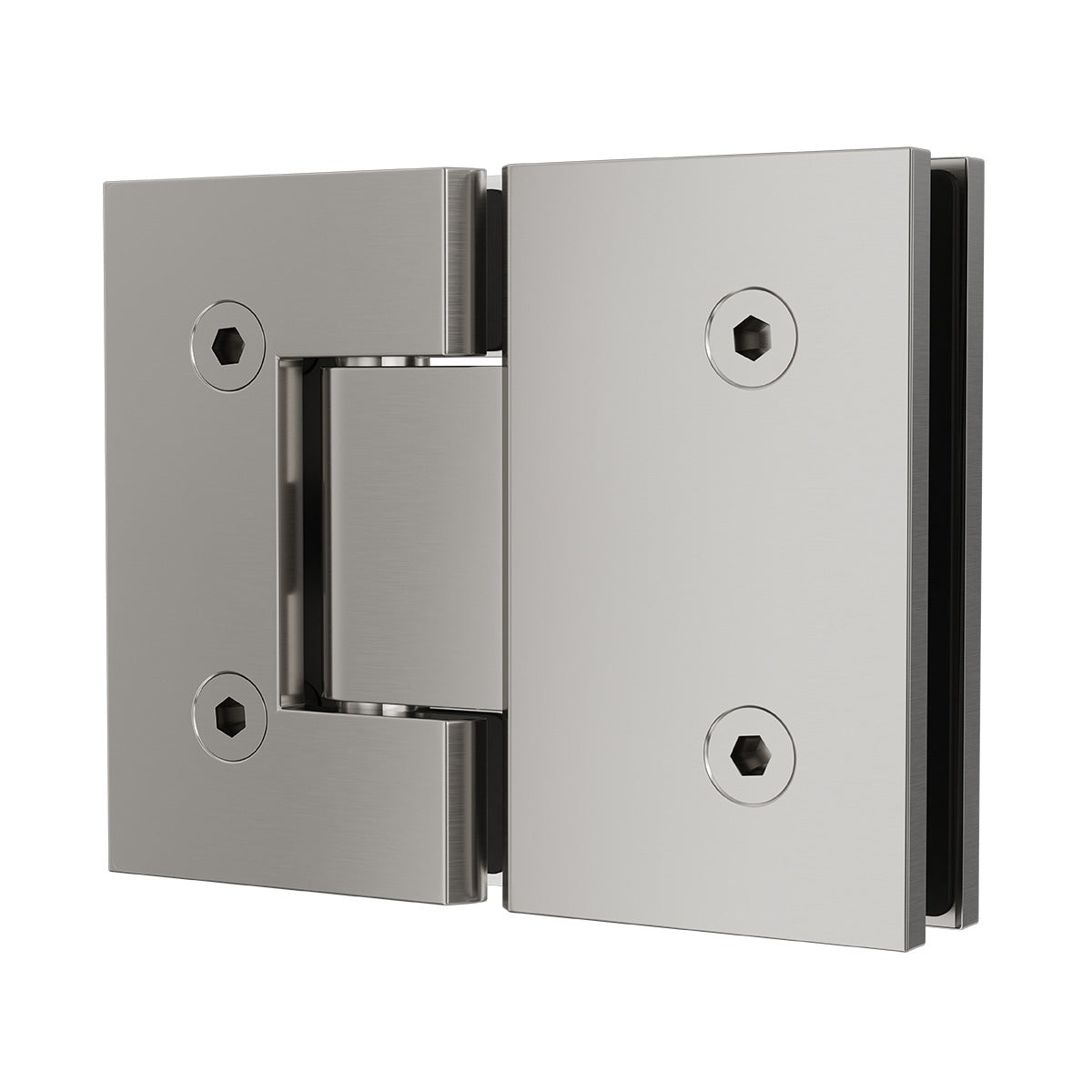 Frameless Shower Screen 850X850X2000mm - 250mm Hinge Panel Brushed Nickel