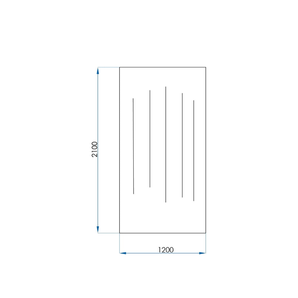 Frameless Fluted Glass Panel 1200X2100x10mm