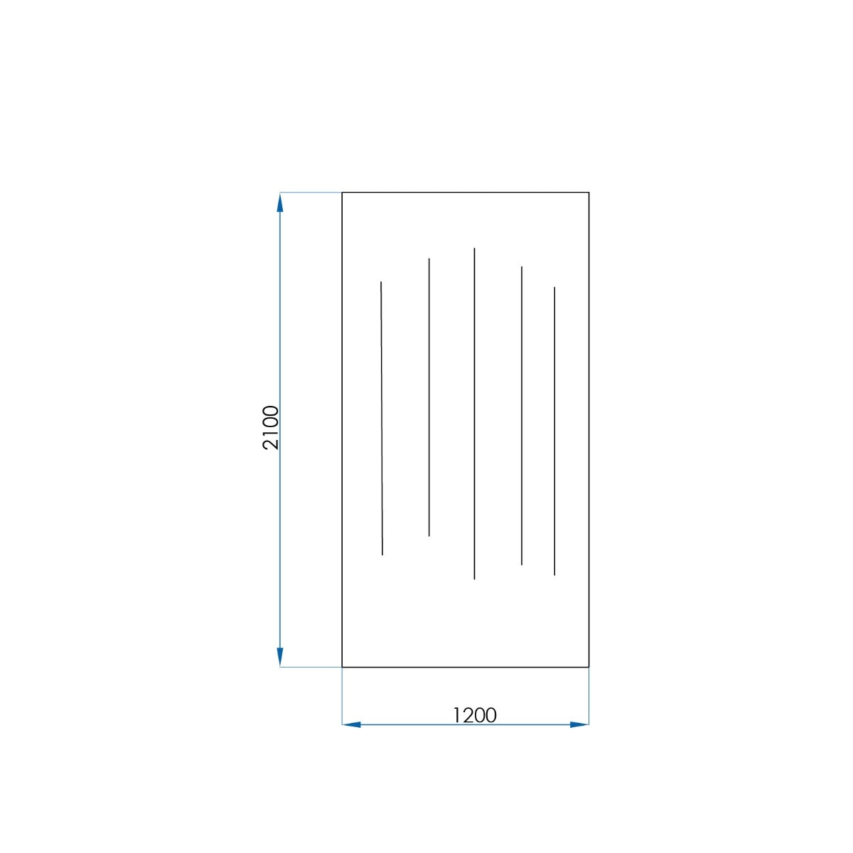 Frameless Fluted Glass Panel 1200X2100x10mm