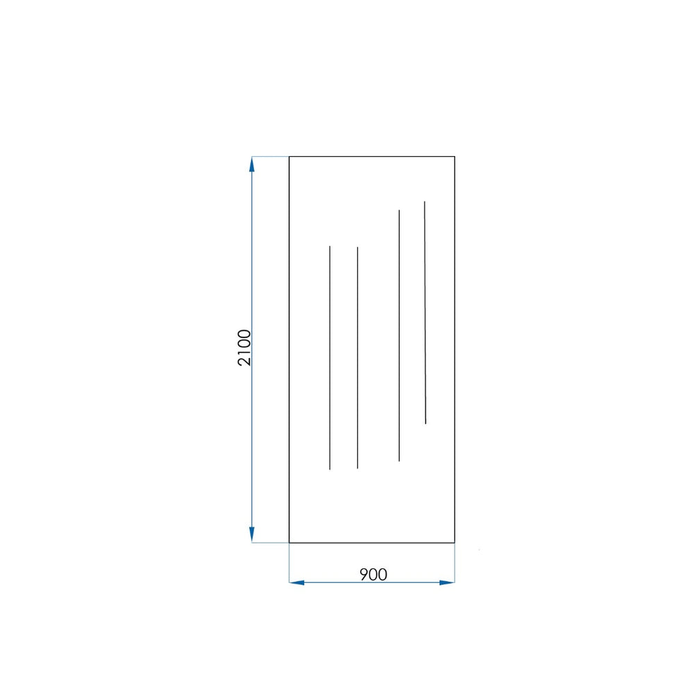 Frameless Fluted Glass Panel 900X2100x10mm