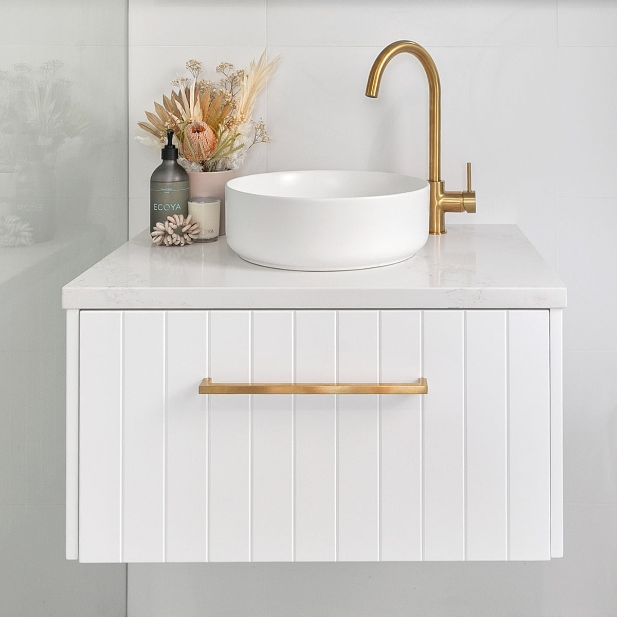 VENICE Wall Hung Vanity 600mm Matte White