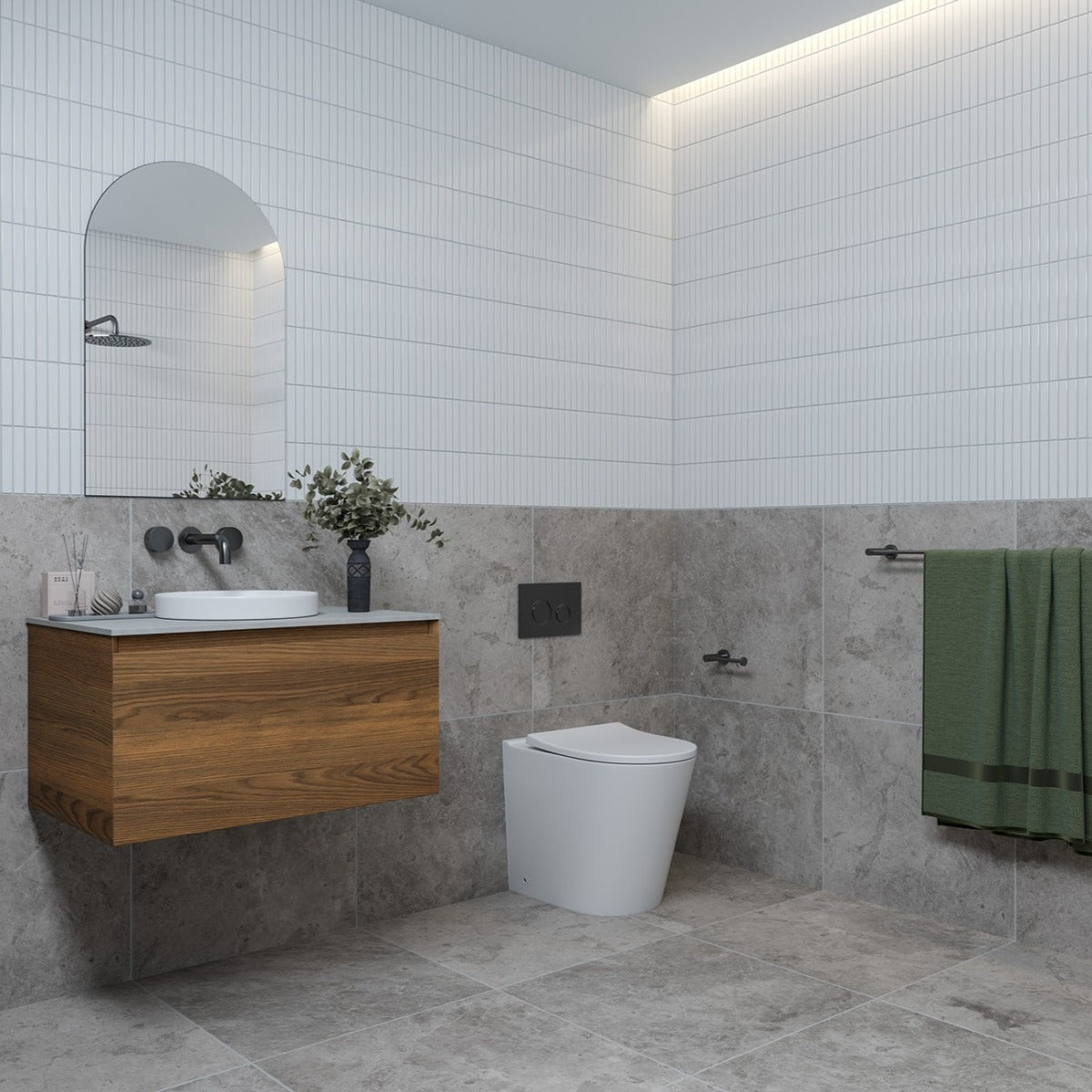 LORENZO Wall Hung Vanity 750mm Walnut