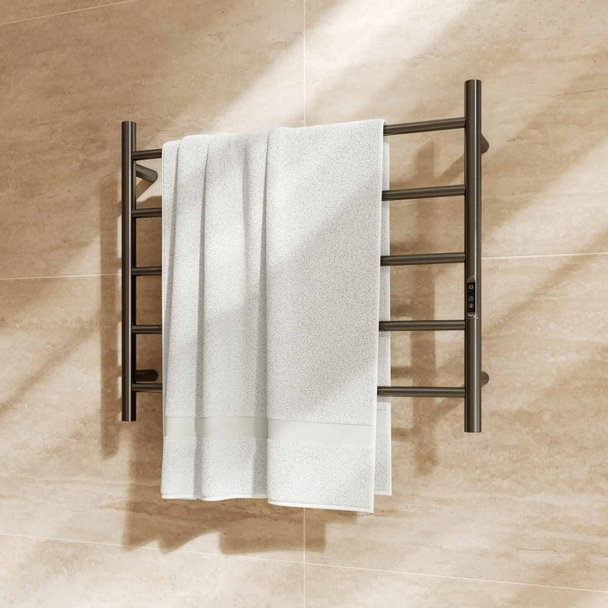 HETTA Multi-Function Round Heated Towel Rail 5 Bar Gunmetal