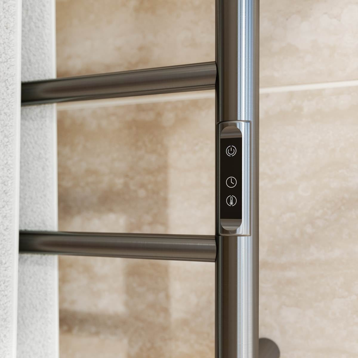 HETTA Multi-Function Round Heated Towel Rail 5 Bar Gunmetal
