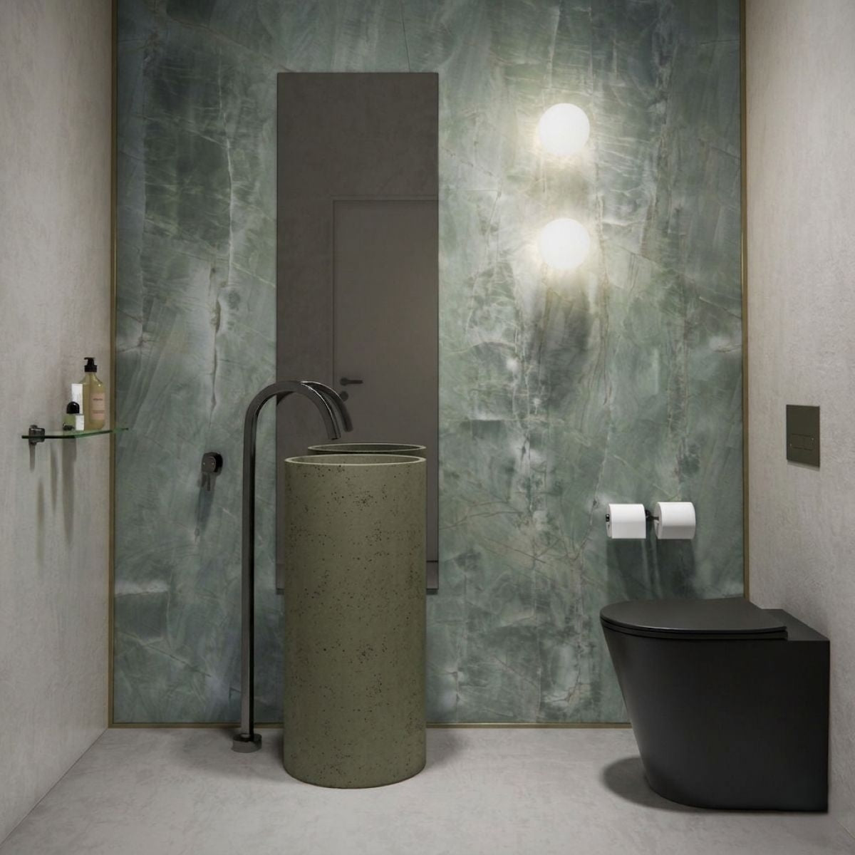 INFINITE Concrete Pedestal Basin Khaki