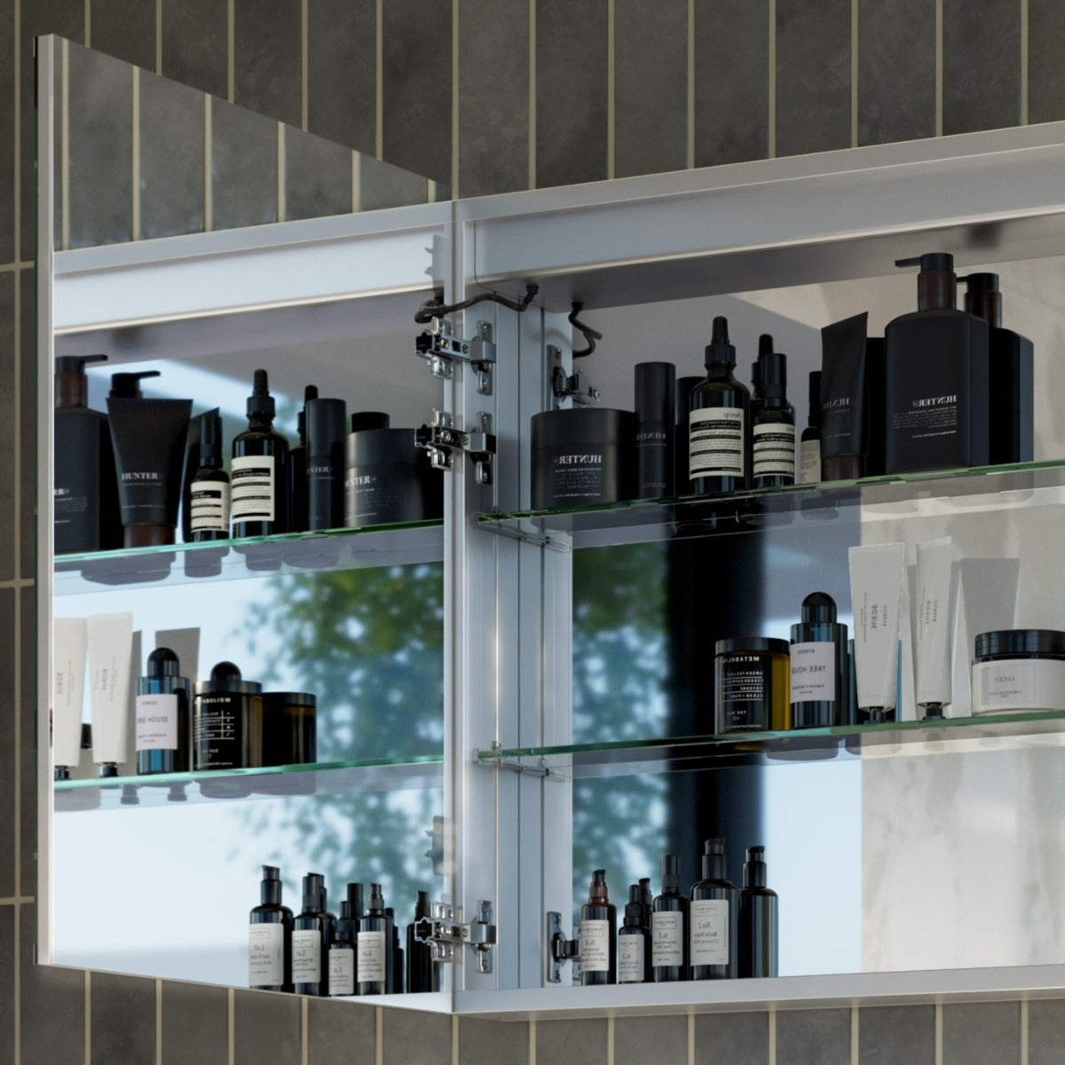 JASPER LED Edge Mirror Cabinet w/ GPO and USB Power 1200mm