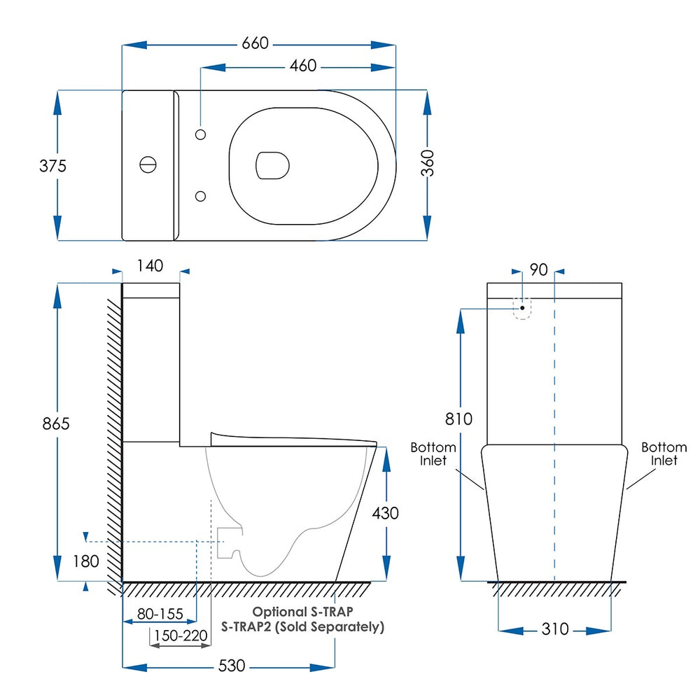 JASPER Tornado Wall Faced Toilet Suite