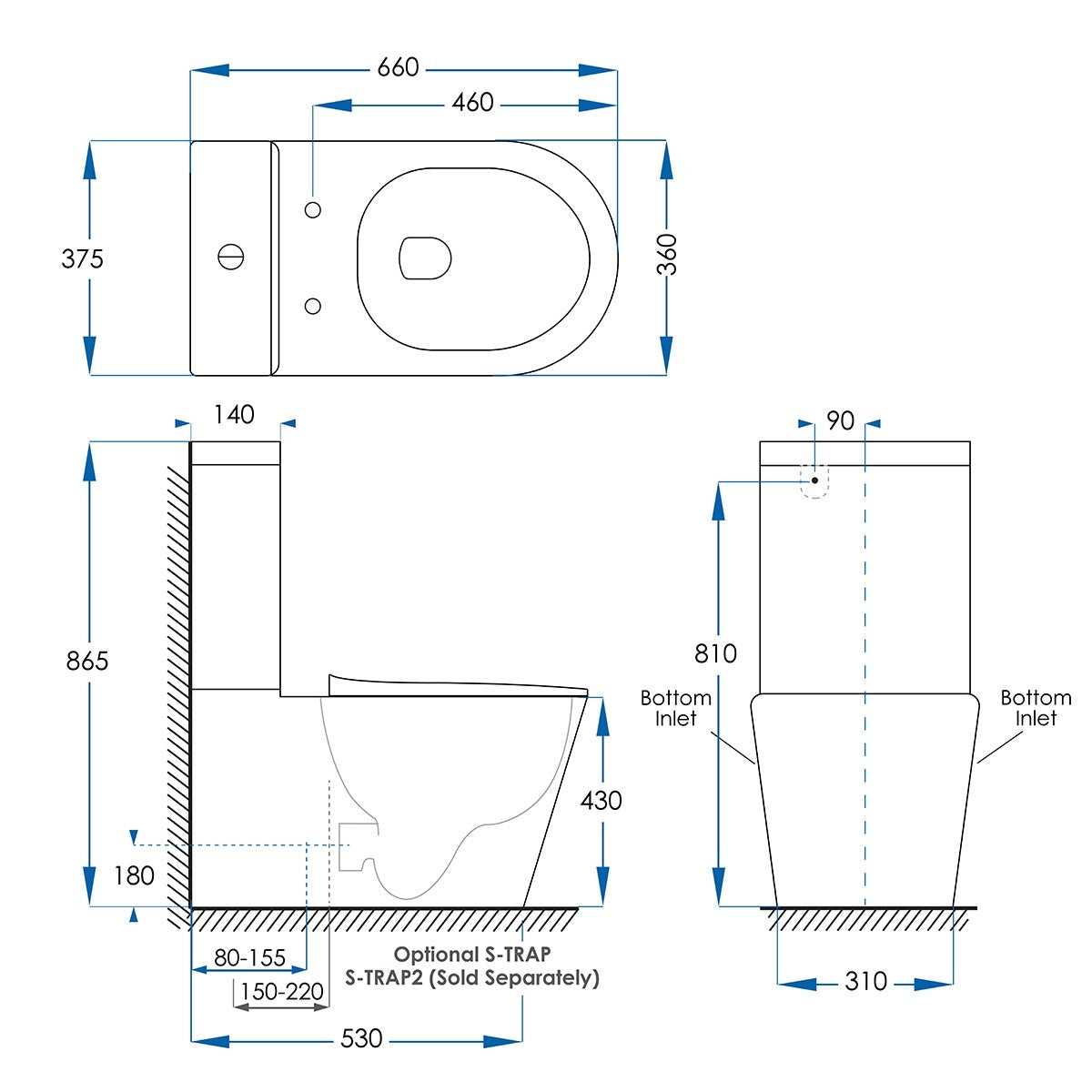 JASPER Tornado Wall Faced Toilet Suite Matte Black