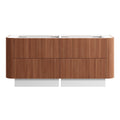 KIMBERLEY Curved Floor Mount Vanity 1800mm Beech Finish