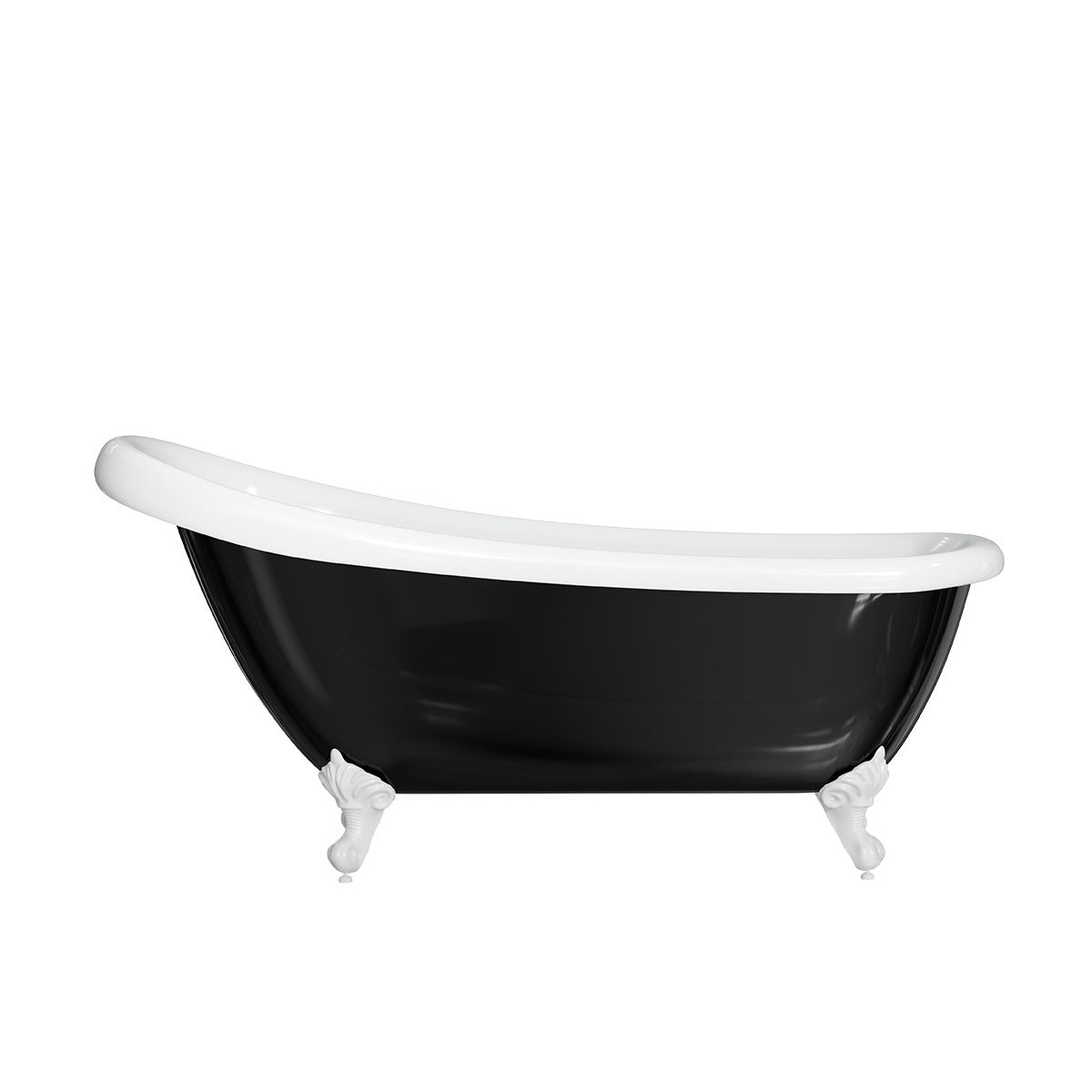 LAWSON Clawfoot Bath Kit Black 1720mm /w White Feet