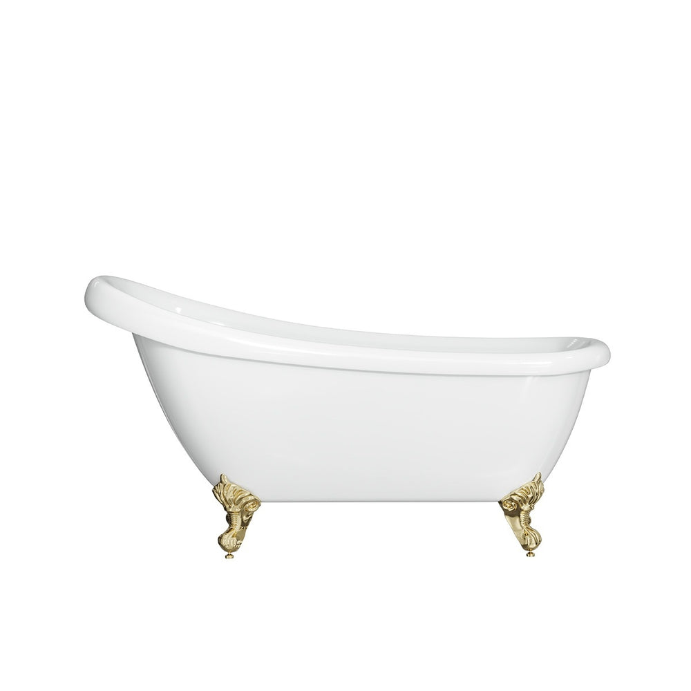 LAWSON Clawfoot Bath Kit White 1570mm /w Gold Feet