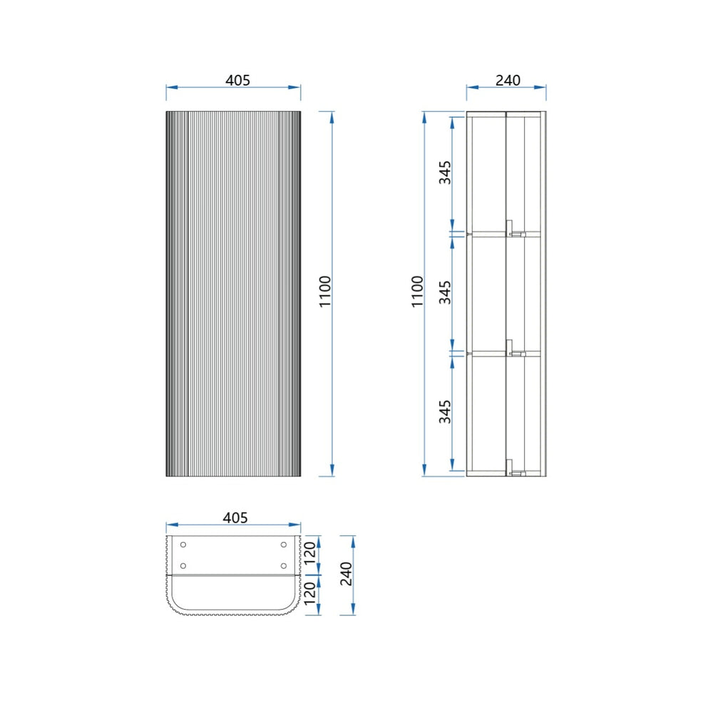 LEVANTE Side Cabinet 405x240x1100mm Light Oak Timber Veneer