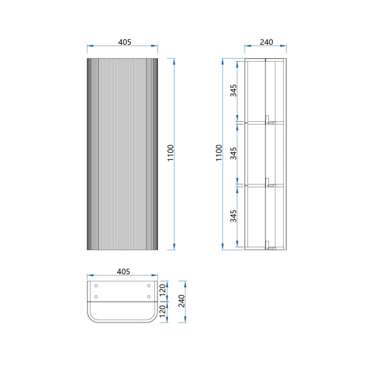 LEVANTE Side Cabinet 405x240x1100mm Light Oak Timber Veneer