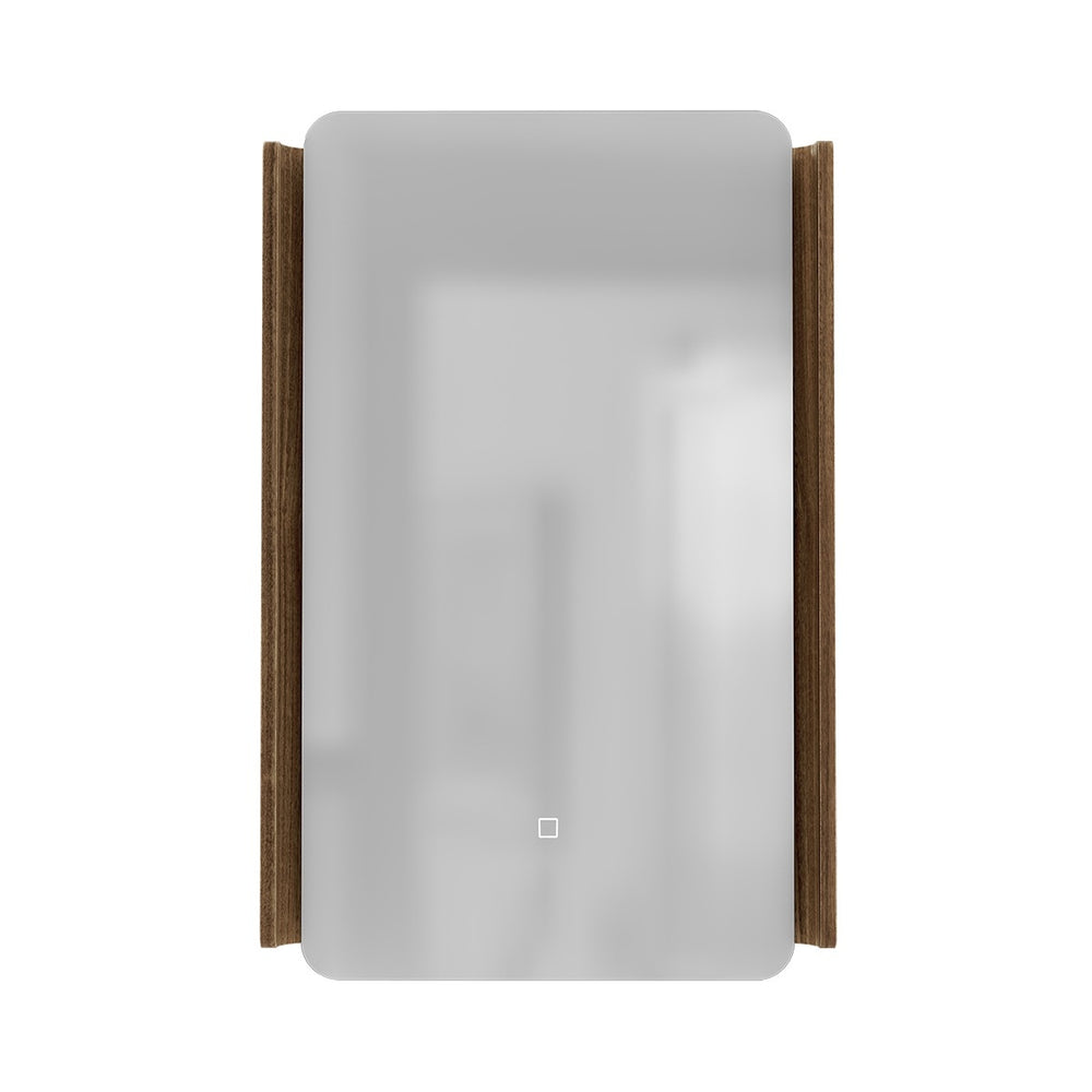 LORENZO Rectangle LED Mirror Walnut 600x900mm