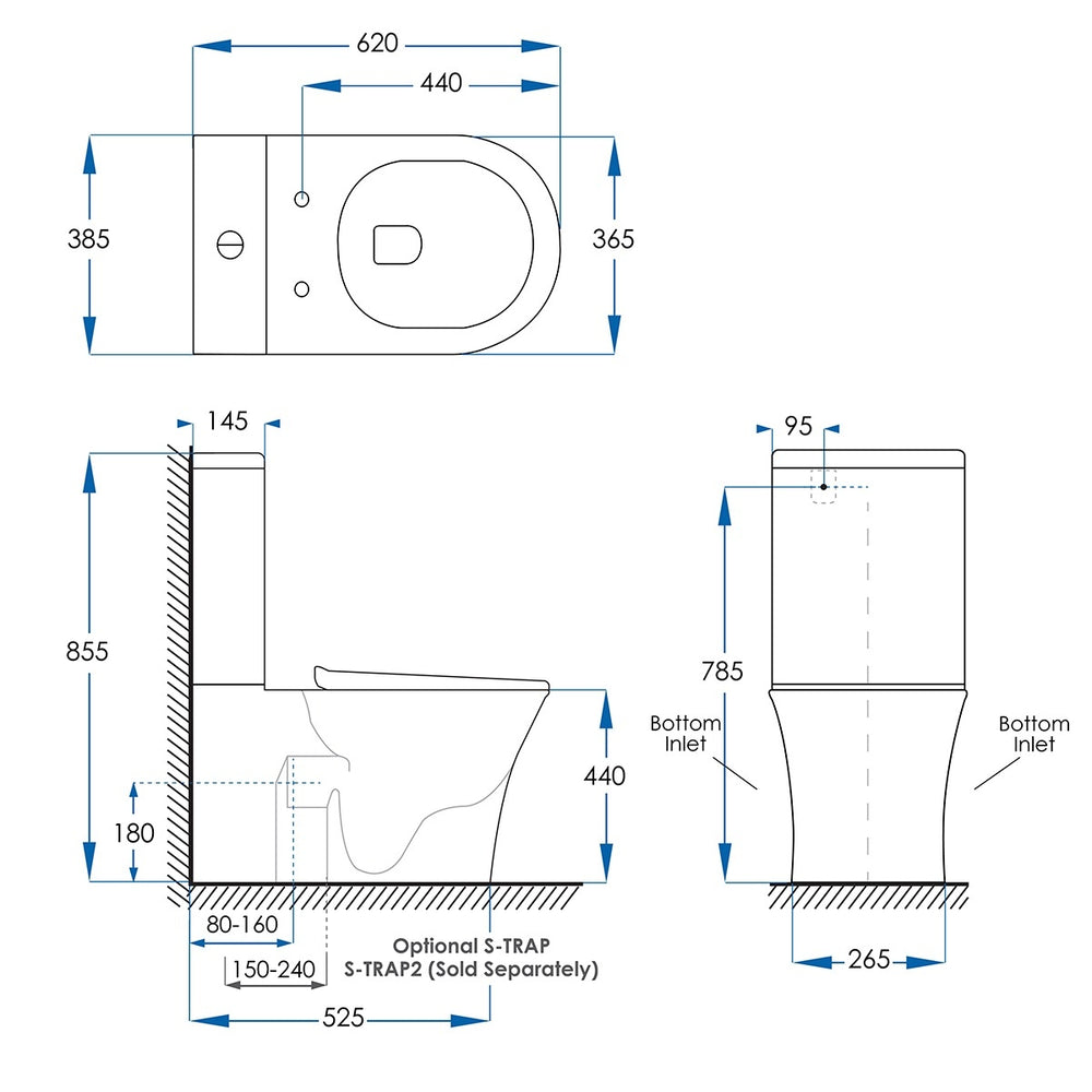 MELDON Rimless Wall Faced Toilet Suite