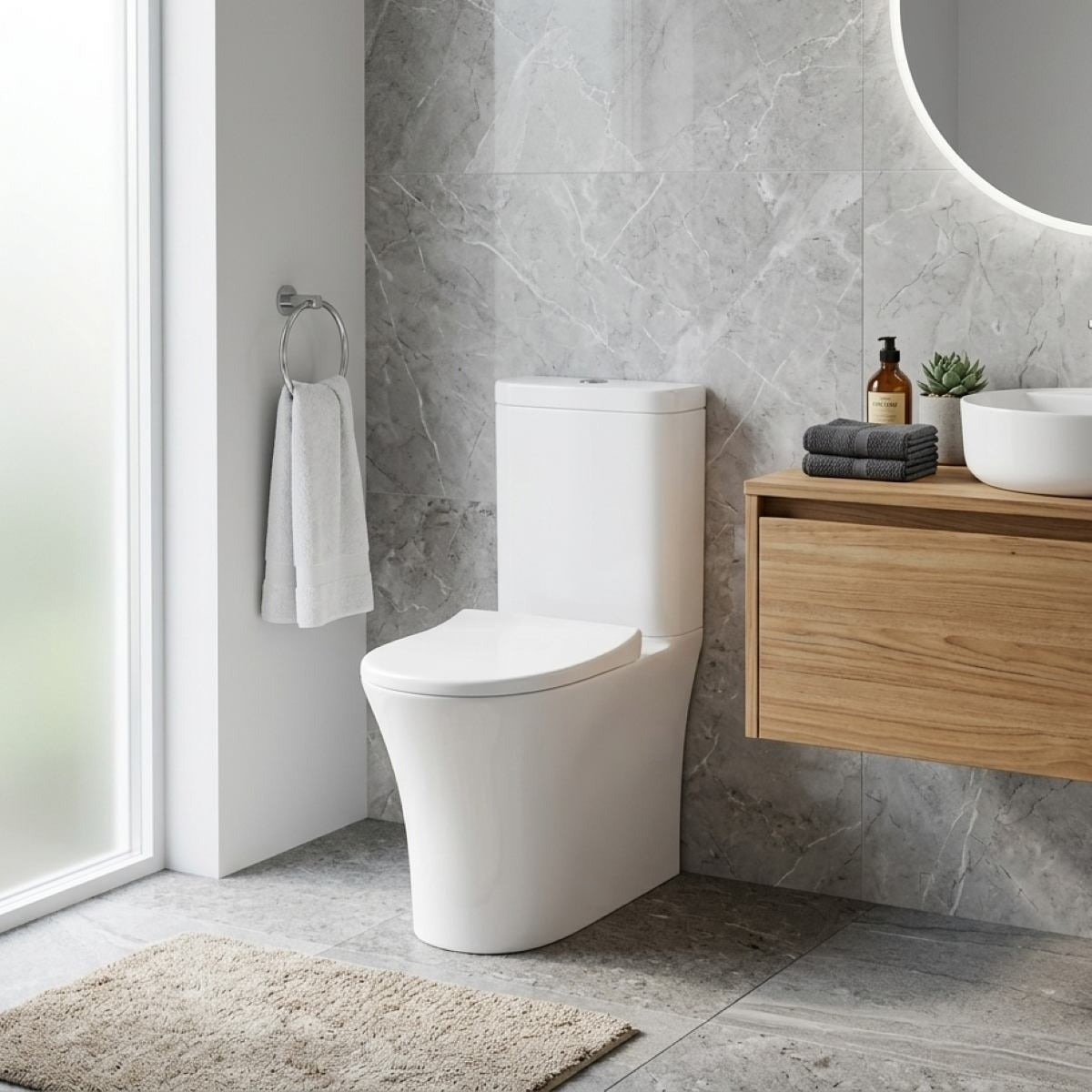 MELDON Rimless Wall Faced Toilet Suite