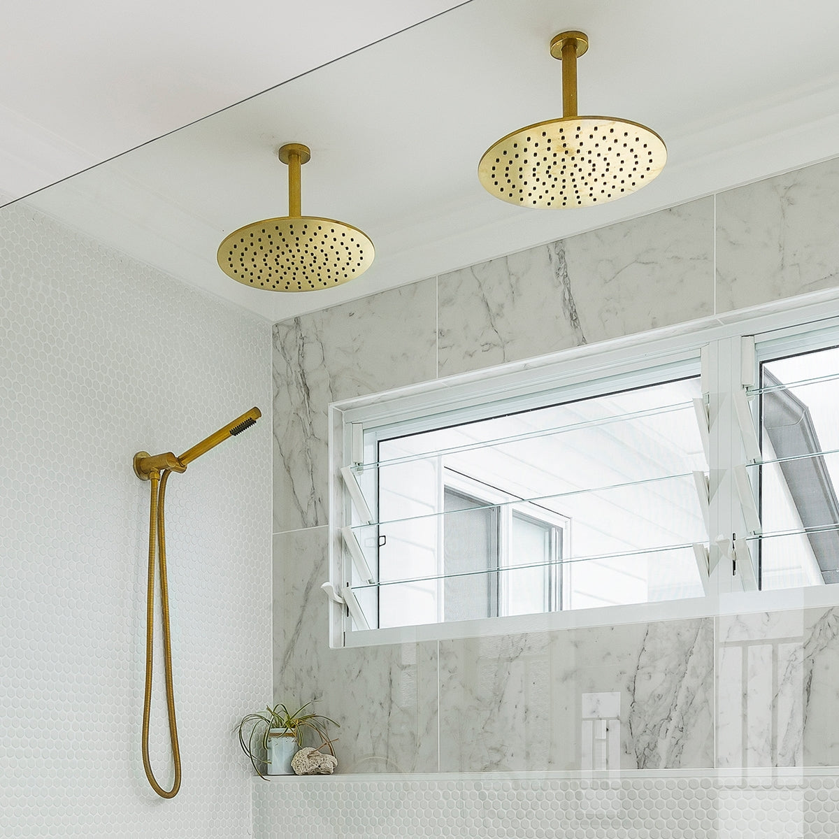 SPIN Ceiling Dropper Brushed Brass 150mm