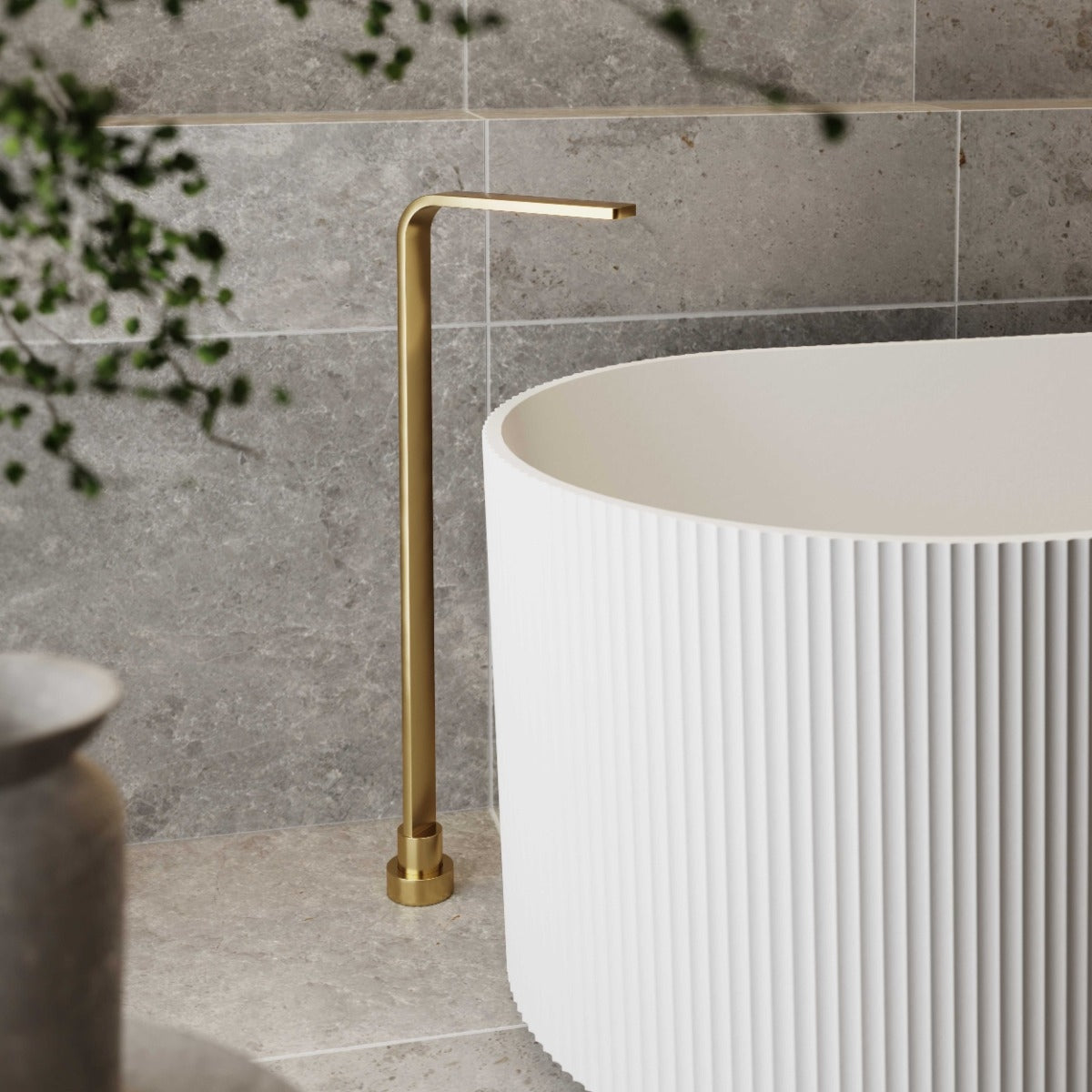 OLLIE Freestanding Bath Spout Brushed Brass