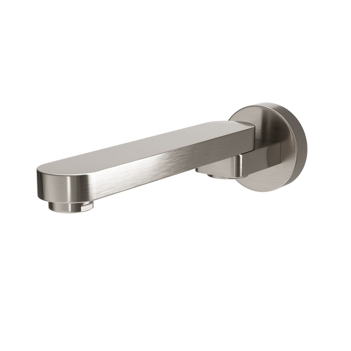 OMEGA In Wall Swivel Bath Spout Brushed Nickel 220mm