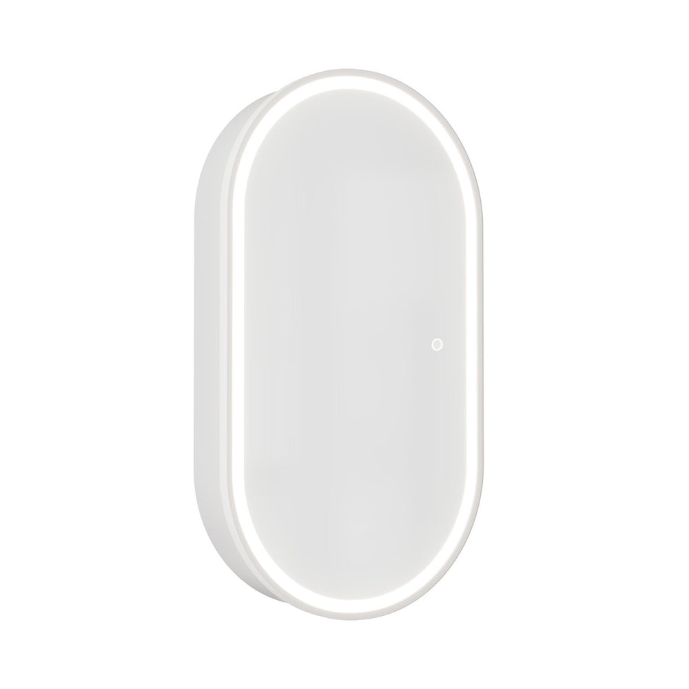 ORBIT LED Edge Mirror Cabinet w/ GPO and USB Power Matte White 500mm