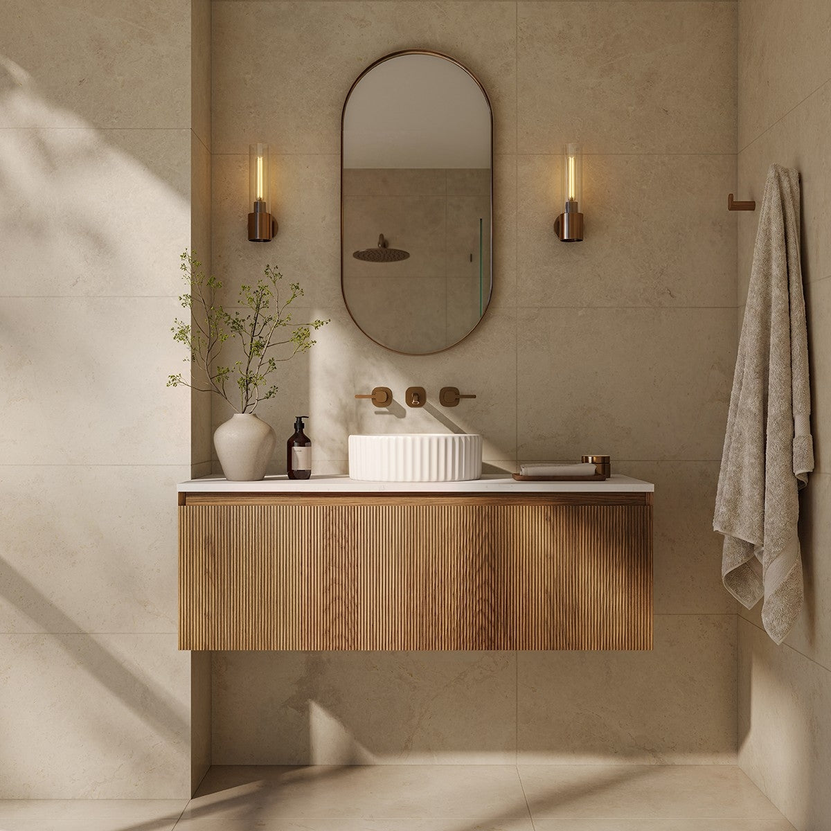 VERTICALE Wall Hung Vanity 1200mm Walnut