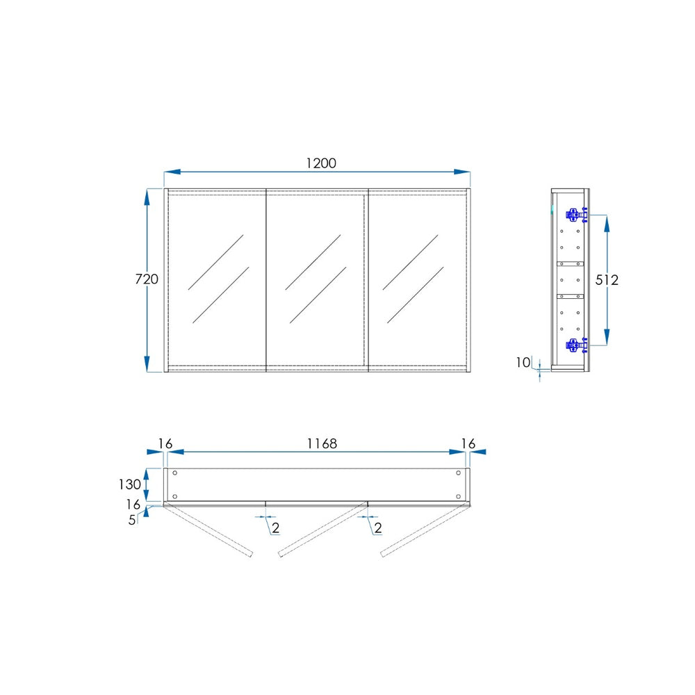 OSCA Mirror Cabinet Pencilled Edge 1200mm