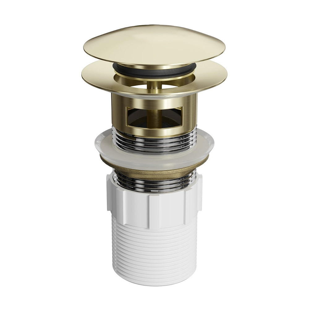 DOME POP UP Waste with Overflow Brushed Champagne Gold 32x80mm