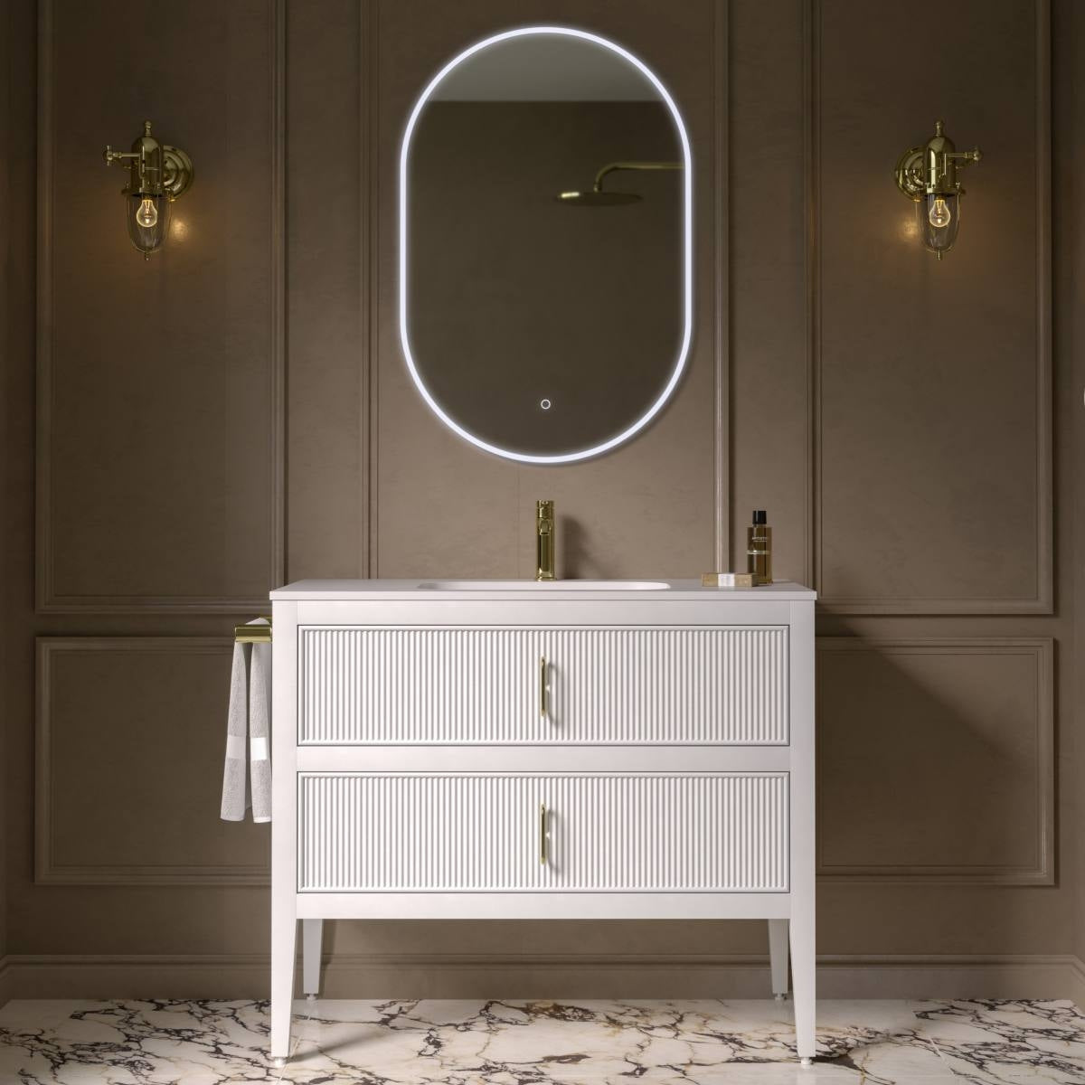PROVENCE Freestanding Vanity 1000mm Matte White