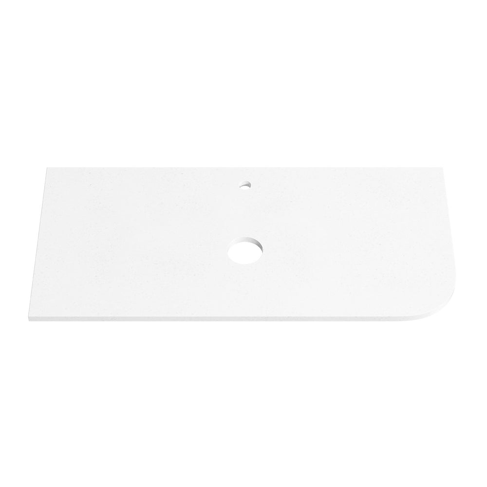 PURE WHITE 20mm Thick Corner Stone Top with Cut Outs 1055mm